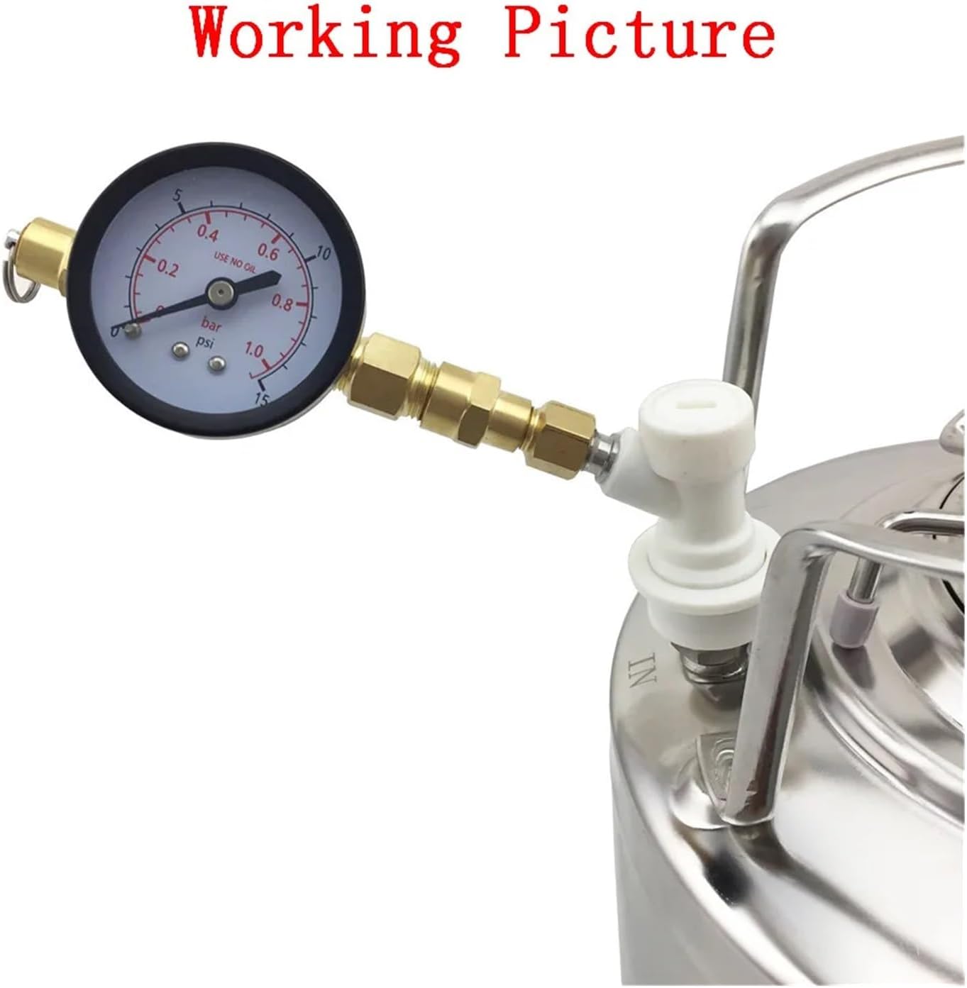 Brewing Equipment Ball Lock Pressure Relief Valve with Gauge 15psi Spunding Homebrew Beer Carbonation Regulator Brewing Equipment