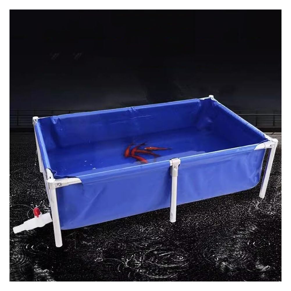 PVC Canvas Outdoor Aquarium Water Tank, Rectangle 1.5X1X0.8m Blue for