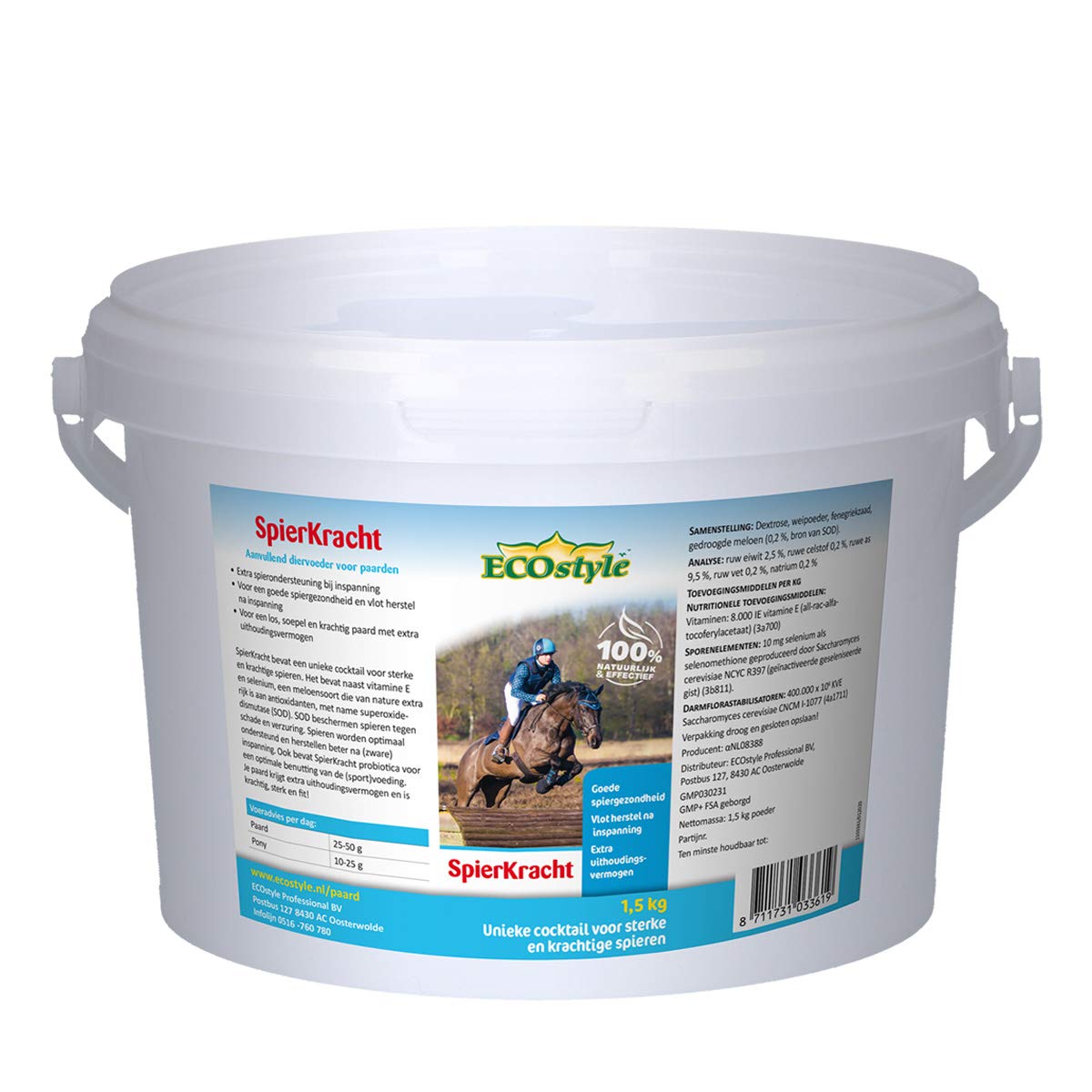 ECOstyle Spierkracht 1,5kg renforce la vitalité musculaire ONESIZE