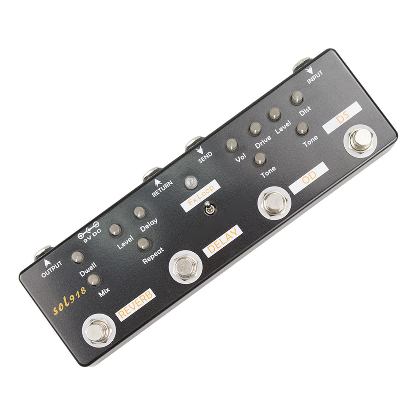 Pedal potenciador de señales de guitarra de metal negro adecuado para pastillas pasivas y conexión de cable largo sin pérdida de tono, efector de repuesto de guitarra