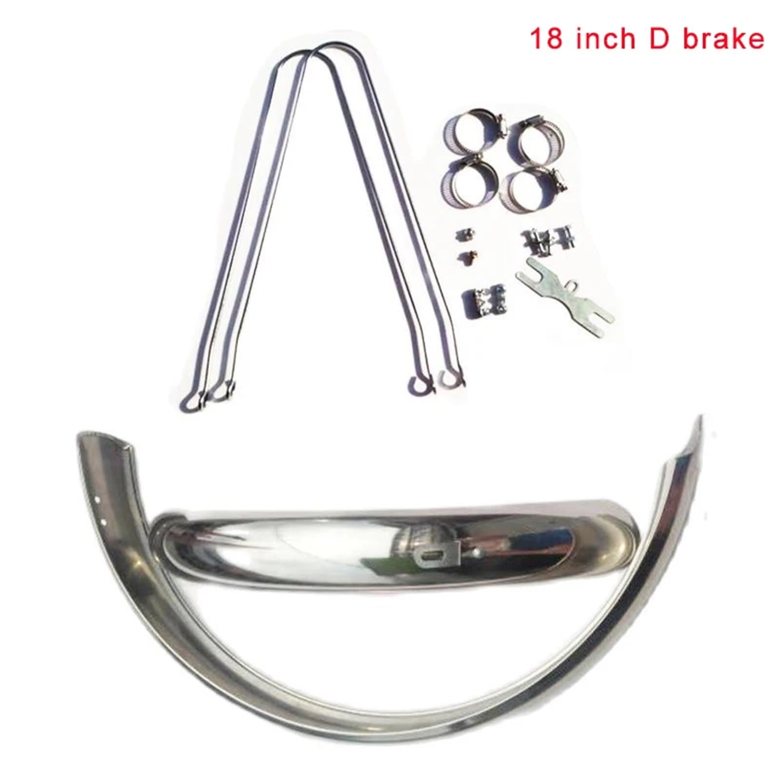 Fahrrad Schutzblech 18 Zoll 20 Zoll Retro Rennrad Schutz Fahrrad Fender Edelstahl Kotflügel vorne hinten Flügel Fender Fahrradzubehör Fahrrad Zubehör für Mountainbike Fahrradzubehör(18 inch D Brake) Sport & Freizeit