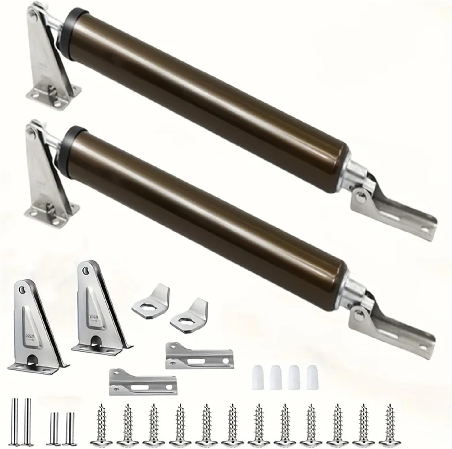 Automatic Door Closer, 2pcs Automatic Door Soft Close 90 Degrees Within The Positioning Stop Buffer Adjustment Door Closer Furniture Hardware(2pcs Brown)