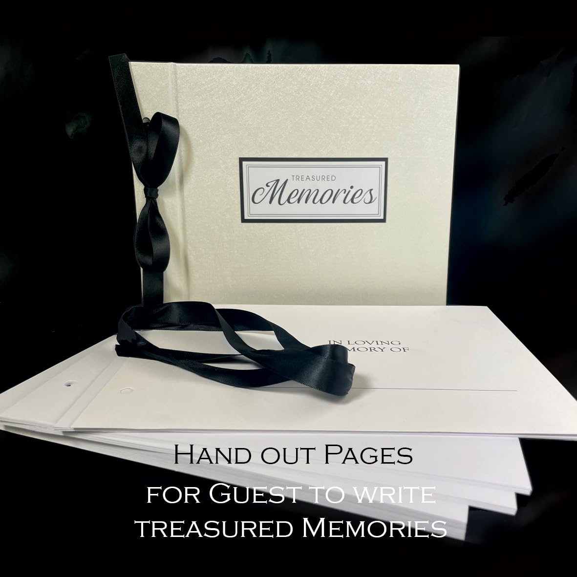 Treasured Memories Book, A Visitors Book for Funerals and Bereavement, White - Image 2