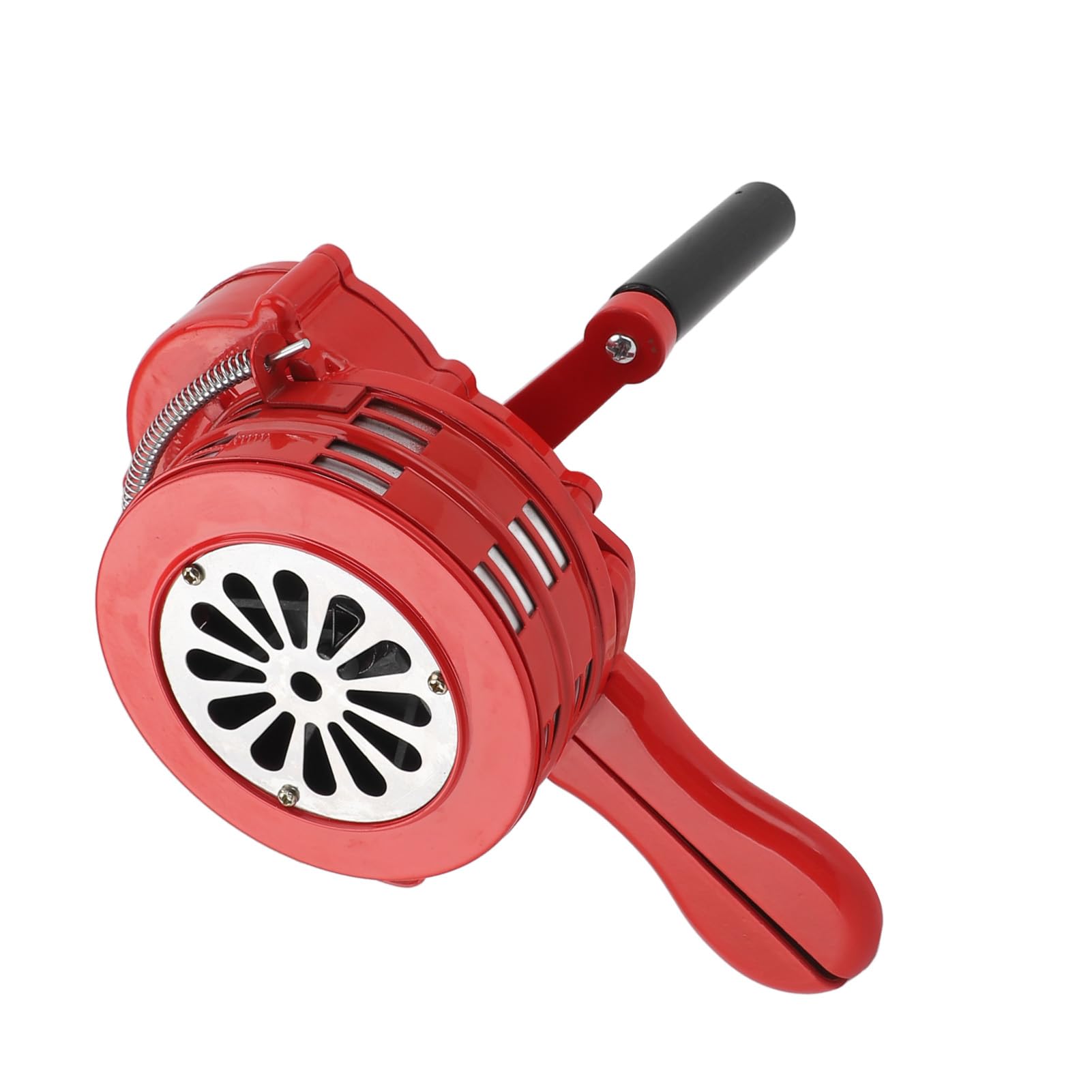 AUNMAS Sirena de Manivela Alarma Manual, Sirena de Seguridad de Emergencia de Aleación de Aluminio 110 DB, Sonido Ajustable, Cuerpo Impermeable, Alerta Portátil de Mano para Fábrica, Escuela, (Rojo)