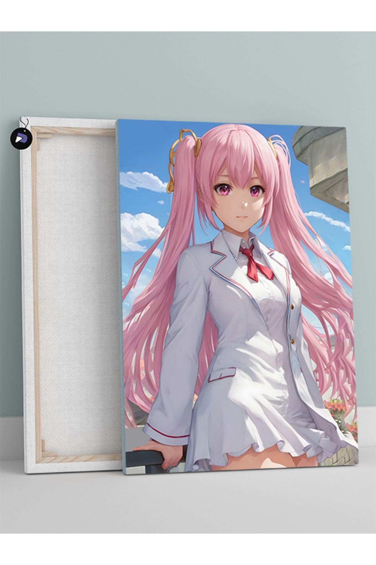 Postermanya (pster611) Pembe Saçlı Anime Kızı Manga Anime Kanvas Tablo 21 x 30