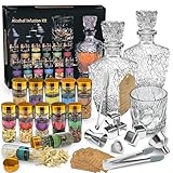 Whiskey Infusion Kit for Men, DIY Infusion Making Set for Infusing Whiskey, Gin, Tequila, Vodka, Rum with 12 Botanicals Christmas Birthday Gifts for Men Dad Husband Him Boyfriend