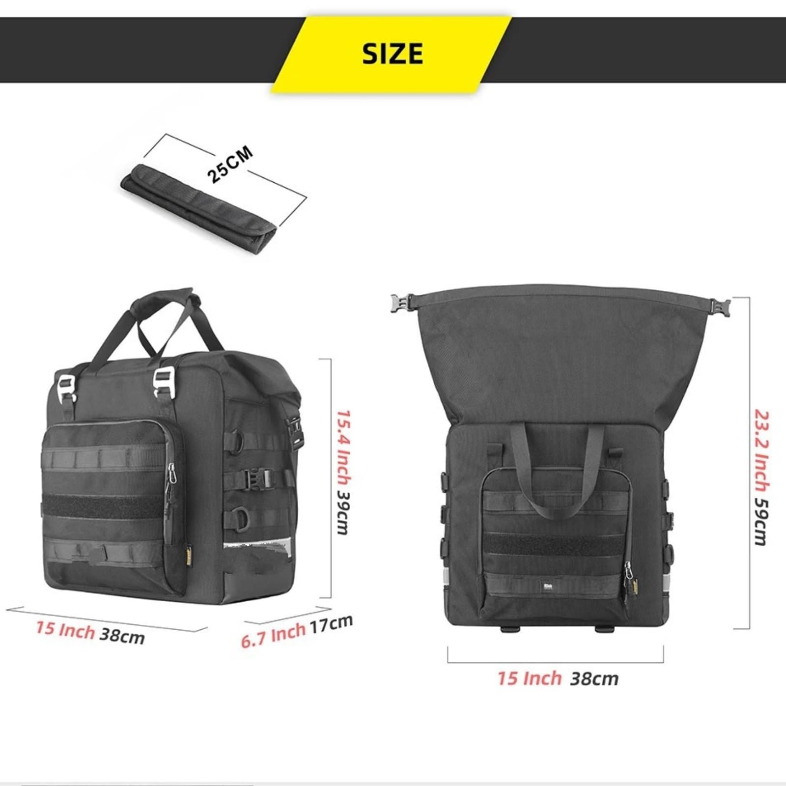 Seitentasche, 25 L, Würfel, Anti-Fall, Schnellverschluss, Motorrad-Sattelbox, REIT- Und Reisegepäcktasche GepäCktasche FüR Motorrad