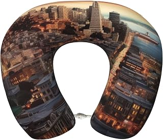 Travel Neck Pillow for Airplanes Comfort Head and Neck Support Memory Foam - U-Shaped Neck Travel Pillow for Sleeping san Francisco Neck Pillows for Flight Headrest Sleep