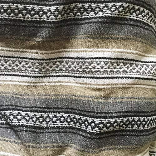 MEXIMART's Auténtica manta falsa mexicana tejida a mano (beige)