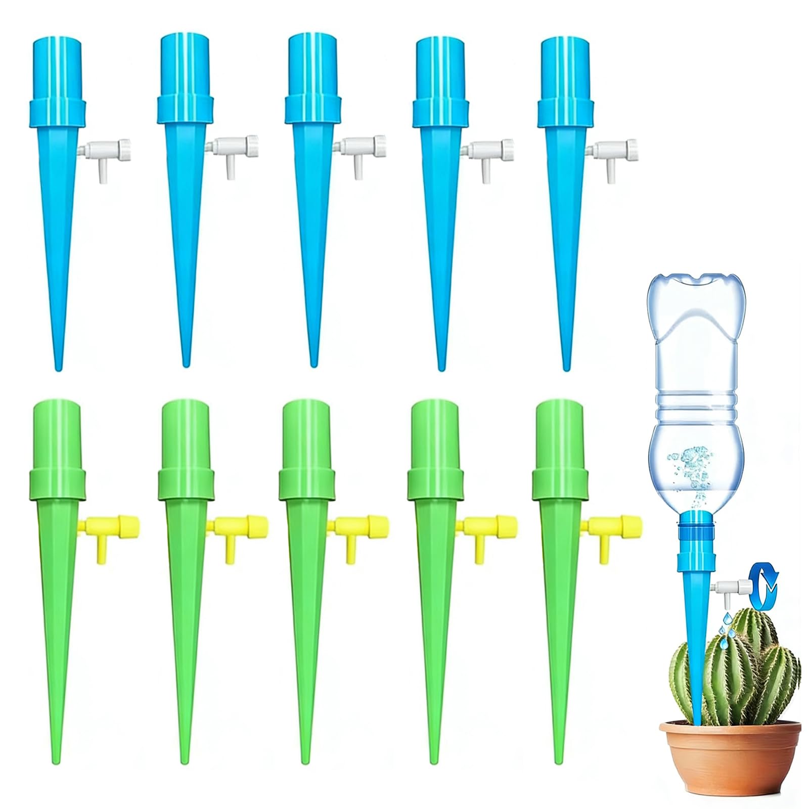 Arrosage Goutte à Goutte Universel Système Automatique Intérieur Extérieur avec Vannes de Régulation Jardin 10 Pièces