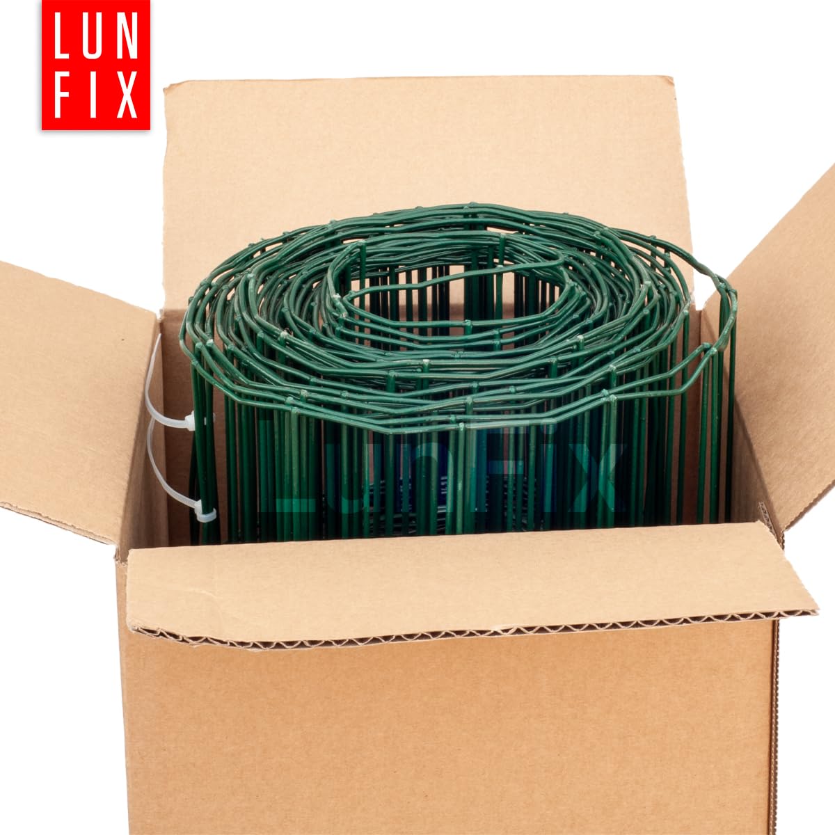 Maschendrahtzaun - verzinkter Stahl Grün PVC-beschichtet, 100 x 50 mm, Ø 2.2 mm, 120 cm x 10 m, Gartenzaun Hundezaun Wildzaun Hühnerzaun Drahtgitter Zaun Schweißgitter, Lun Fix