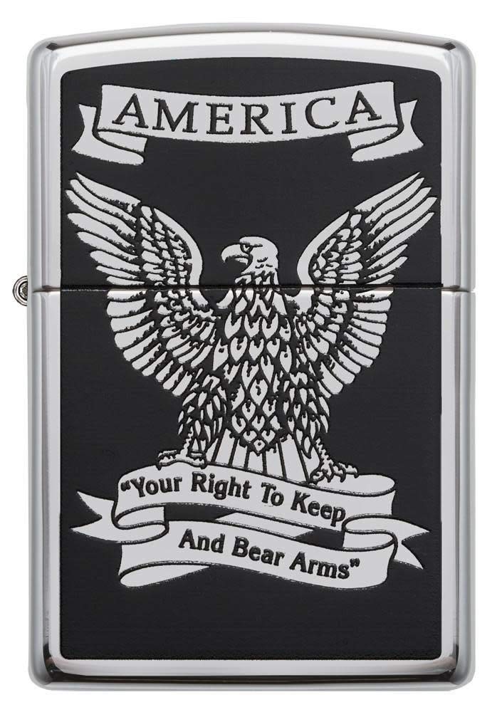 Zippo Eagles Dare Pocket Lighter - Refillable Flip-Top Windproof Lighters - Fierce Soaring Eagle Patriotic Design Pocket Lighters - Luxury Metal Lighter Made in USA product thumbnail 4