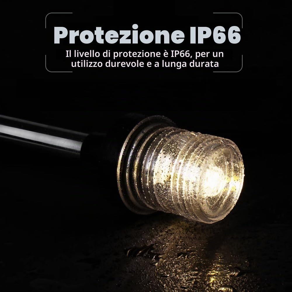 Luce di Navigazione, 12V-24V Impermeabile Luci di Via per Barca LED, Luce di Ancoraggio per Navi Yacht, Distanza di Visione di 2NM, per Barche 12 m/39,4 piedi in Basso