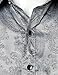 ZEROYAA Men's Paisley Jacquard Slim Fit Long Sleeve Button Up Dress Shirt for Party Prom ZLCL28-Silver Gray Large