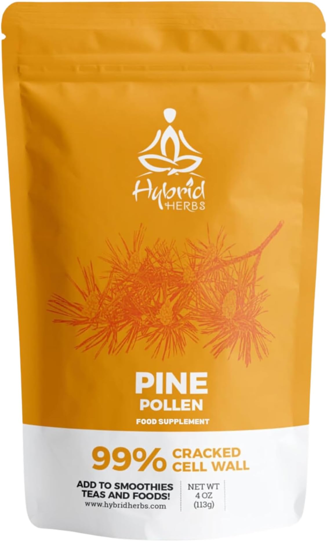 Pine Pollen Powder (113g) - Highly Bioavailable Supplement for Muscle, Energy, Workout, Skin, Immunity & Hormonal Support - 99% Cracked Cell Wall - Rich in Vitamins & Amino Acids