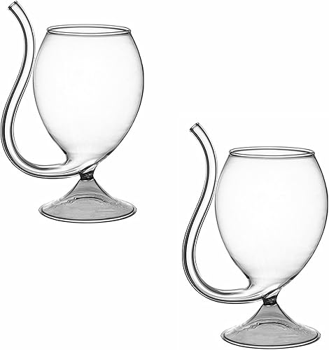 SMLJFO Vampire - Juego de 2 copas de vino de cóctel de 10 onzas con tubo para beber y popote para jugo de champán, hogar, fiesta, club, cristalería,