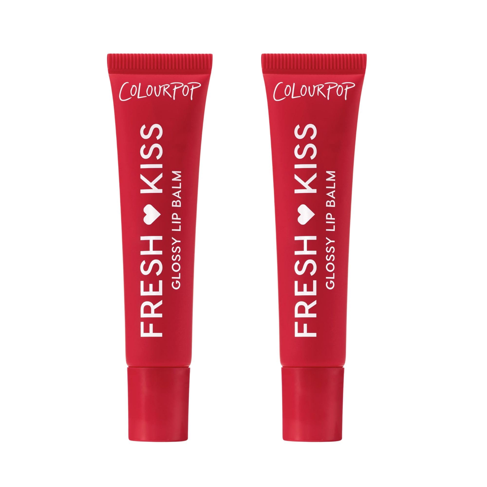 ColourPop Fresh Kiss Glossy Lip Balm - Hydrating Lip Care Enriched with Peptides, Hyaluronic Acid, Shea Butter & Vitamin E for an Ultra-Cushiony Formula - Caramel Latte (0.49 oz): Cherry Glaze 0.49 Ounce (Pack of 2)
