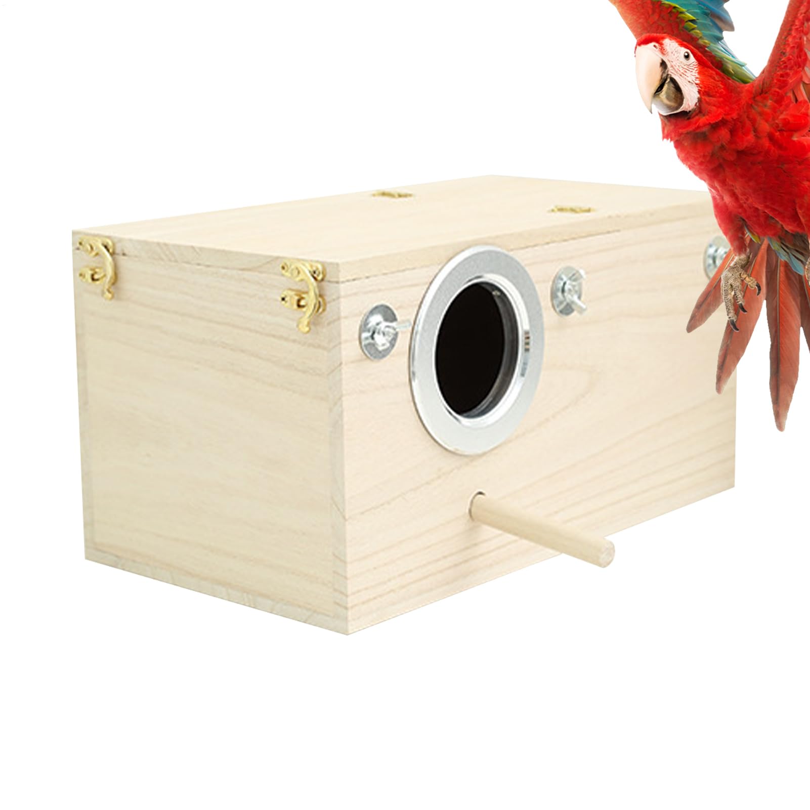 Nichoir à oiseaux en bois pour agrémenter votre volière extérieure de calopsittes