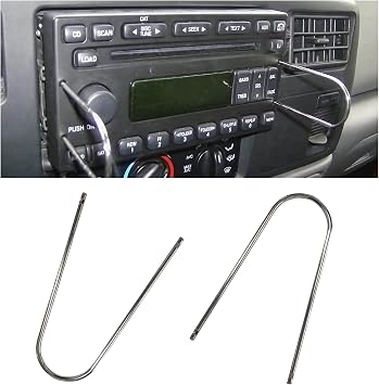 Dickno 2 PCS Car Radio Removal Pry Tool, U-Shaped Stainless Steel Auto Stereo Release Tool Kit, Universal Radio Remover for Disassembly of Most Vehicle Audio Frequency Converter