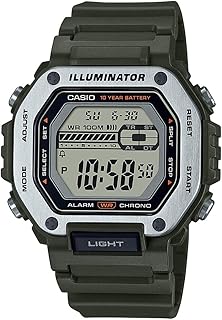 Resin Digital Green Dial Men Watch-Mwd-110H-3Avdf, Green Band