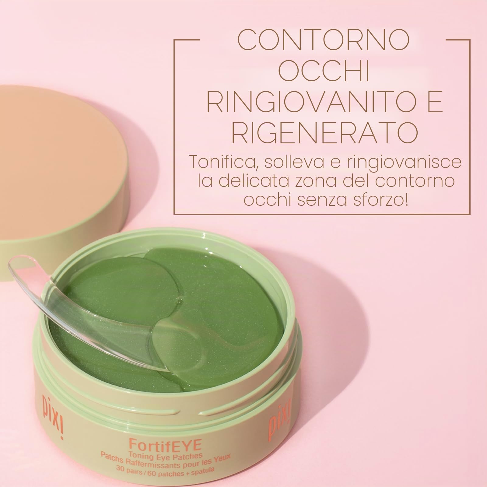 Pixi Cerotti rassodanti idrogel per il contorno occhi FortifEYE | Cerotti al collagene per il contorno occhi | Energizzano e tonificano la zona degli occhi | 30 paia / 60 cerotti
