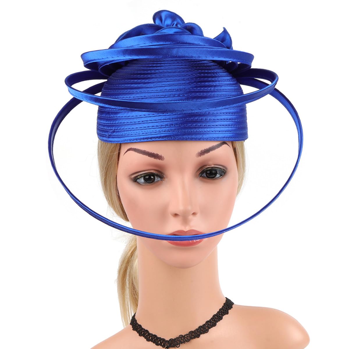 Fascinator Donna Raffinato da Cerimonia Cappello da Sposa Leggero in Poliestere Blu per Banchetti e Party Raffinati Design Sofisticato e Resistente allo Sbiadimento