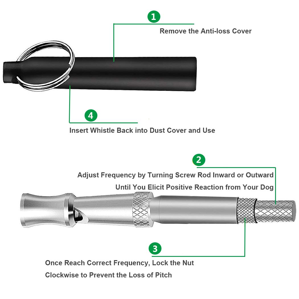 KMNKSCN DunYi Dog Whistle to Stop Barking Upgrade Ultrasonic Stainless Steel Dog Training Whistles Silent Dogs Training Tool with Lanyard Black 1 Pack 1