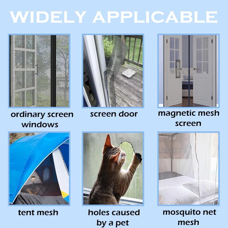 Image of VIVNITS Mosquito Net Repair Tape 4 In x 79 In (10CM x 200CM), Self Adhesive Window Screen Mesh Roll, Peel and Stick Patch for Torn Holes, Durable Fiberglass Insect Screen (10 CM)