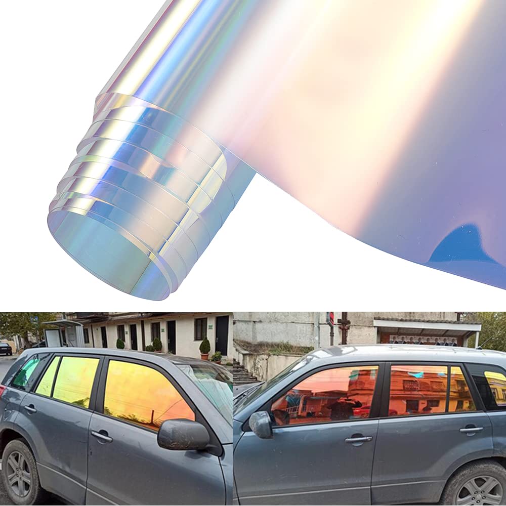 Laminas para Tintar Lunas Coche 1.3 8m x 10m Camaleón Plateado 65% Fojas de Ventana Transparente Ventana película Solar Tintes for Edificios Casas Vidrio