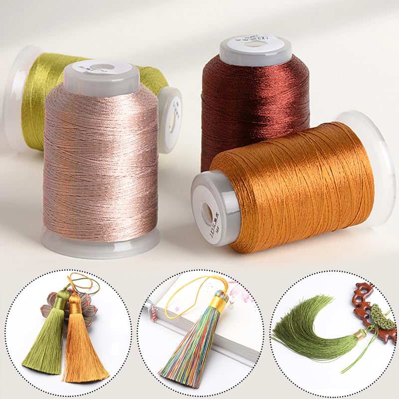 Hilo de bordado Ice Silk, 350 m por bobina, grosor 0.2 mm, para costura y pulseras, cordón trenzado de nailon miniatura 4