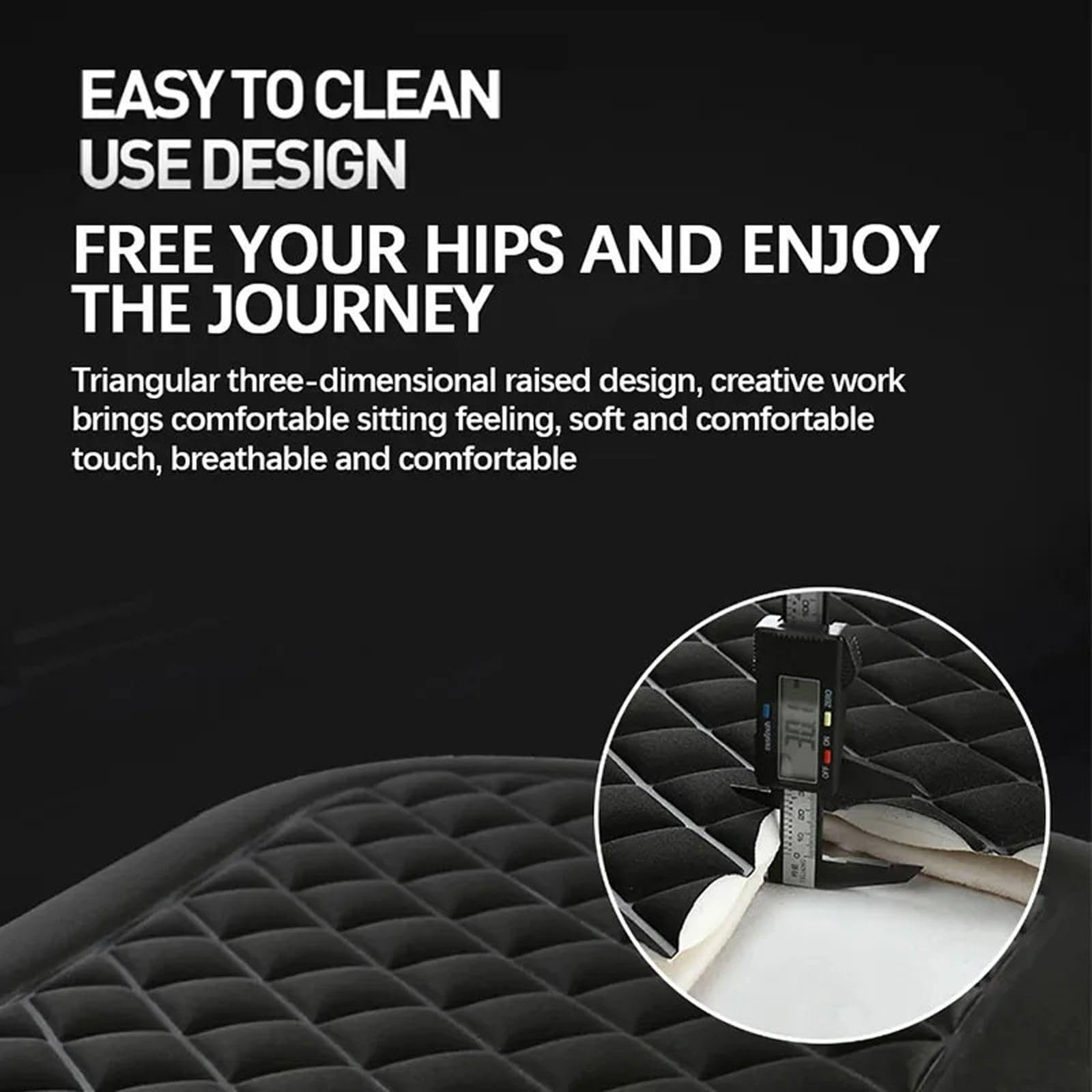Cojín de Asiento de Coche Universal Lavable Cojín de Asiento de Coche Transpirable Antideslizante con Espuma viscoelástica de Confort
