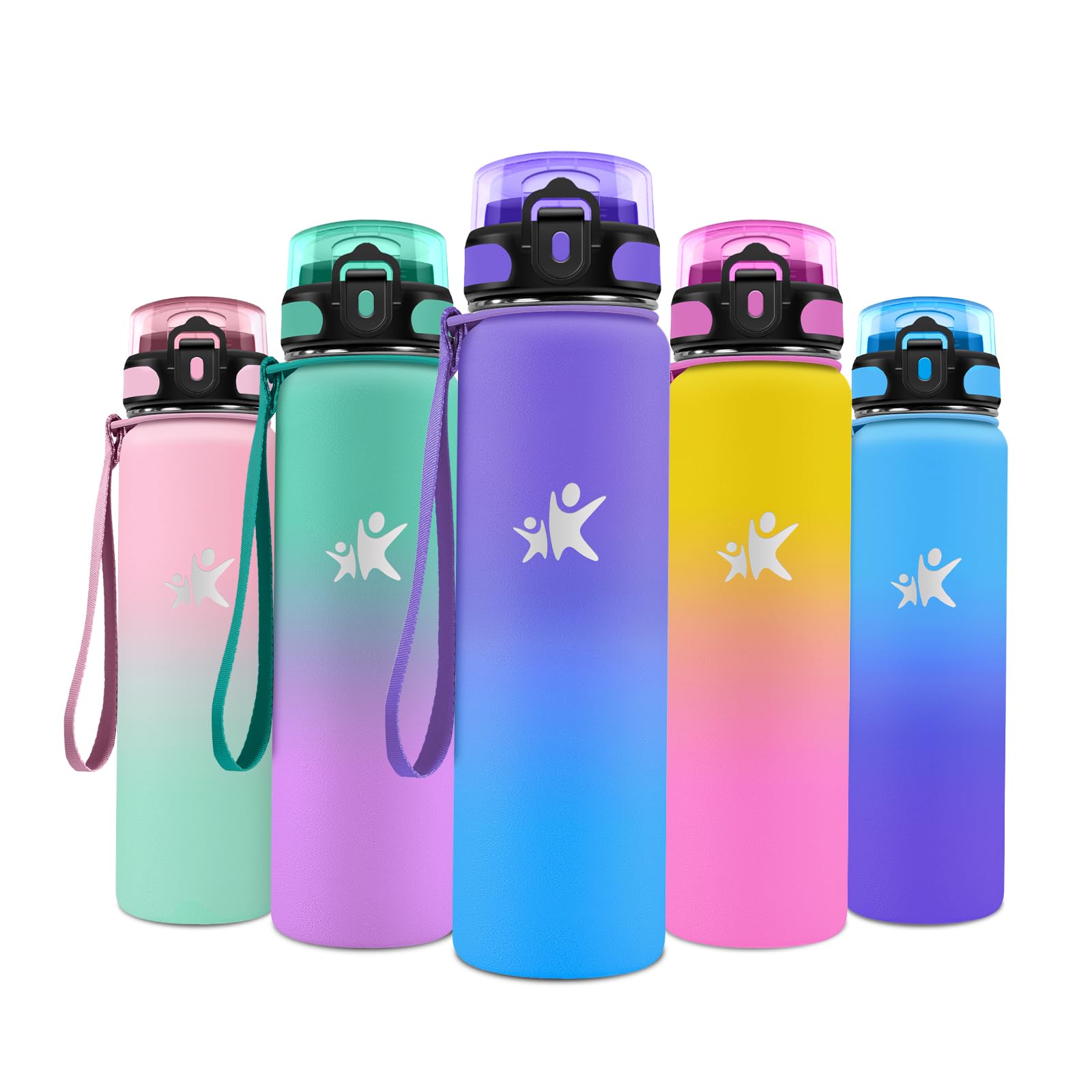 JAPORIA 1L Insulated Water Bottle Large Drinking Bottle with Straw Reusable Leak Proof BPA Free Travel Travel Adventure