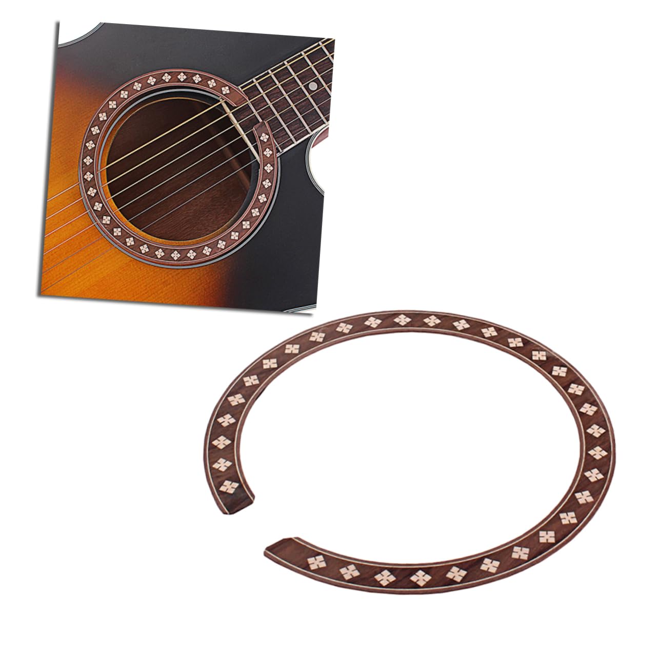 GOOHOCHY Coustic Guitar Rosette Guitar Decals Gxb06 Sound Hole Inlay Strips Decals No Damage Easy to Remove