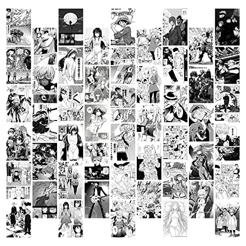 Kit de colagem de parede com imagem de anime 50 peças - Pôster estético de anime 10 x 15 cm, painéis