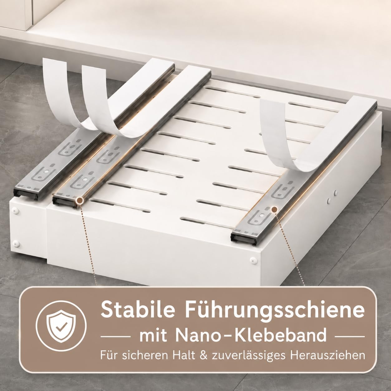 Teleskopschublade, 2 Stück, Weiß | Verstellbar 29–48 cm Breite, 41,5–55 cm Tiefe, Ausziehbar, Küchenschrank Organizer, Stabil