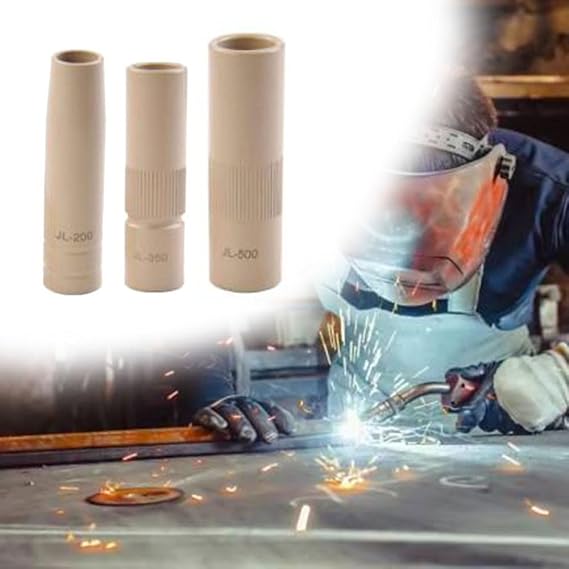 Coated Protective Nozzle For Mig Welding Torch Heat Resistant Nonstick Shield Aluminium Alloy Tip 200a 350a 500a Beige Color(500A)