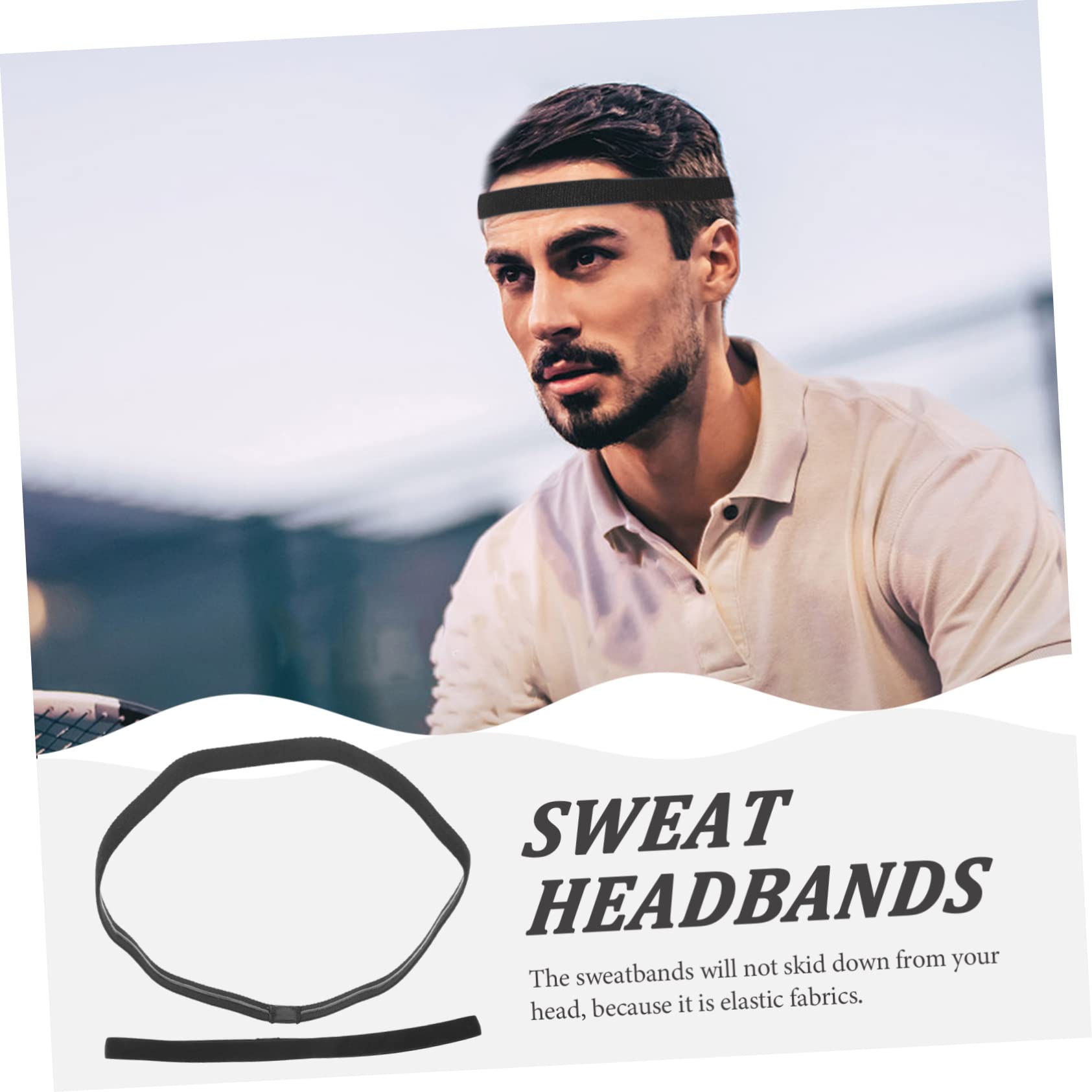 BESPORTBLE 5 Set di Fasce Sportive Unisex Bianche per Uomo Fasce Antisudore per Allenamento Antisudore Copricapo per La Corsa 2 Pezzi * 5