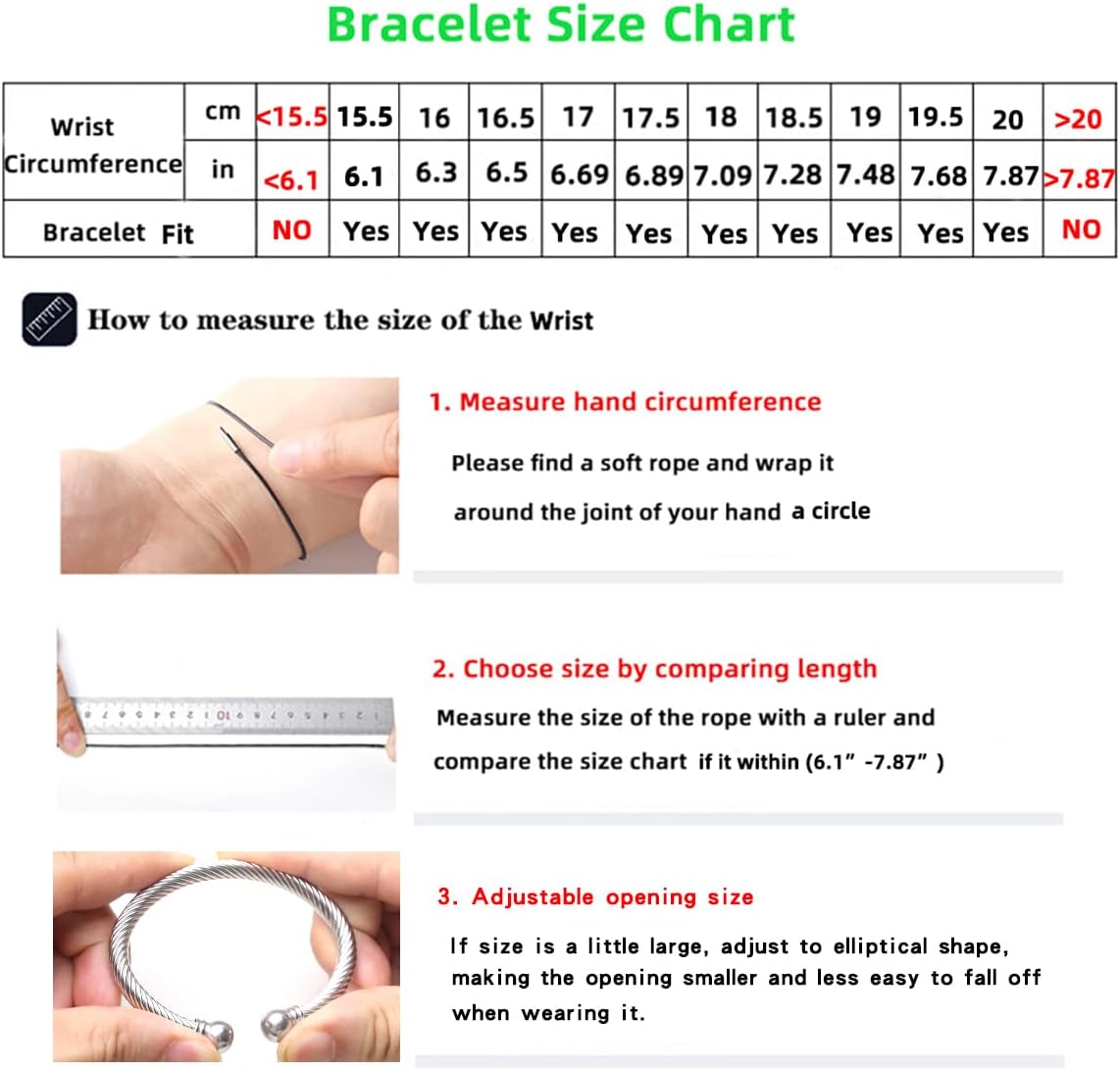 Adjustable C-Shape Open Cuff Bangle, Twisted Cable Bracelet for Men & Women, Chic Stainless Steel Unisex Jewelry Gift for Him Her, Unique Anniversary Present - Image 6