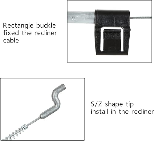 Miniatura 4 de APACALI Juego de 4 cables de repuesto para sillón reclinable, cables universales negros para sofá con mango de plástico