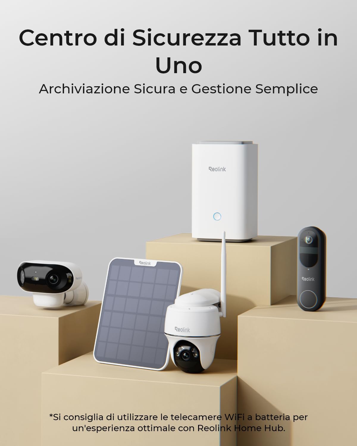 Reolink Security Home Hub, Telecamera di Sorveglianza, No Canone Mensile, Streaming Live e Riproduzione 16MP, Memoria Locale Espandibile, Wi-Fi 6 e Wi-Fi Dual-Band, Algoritmo Crittografia Esclusivo