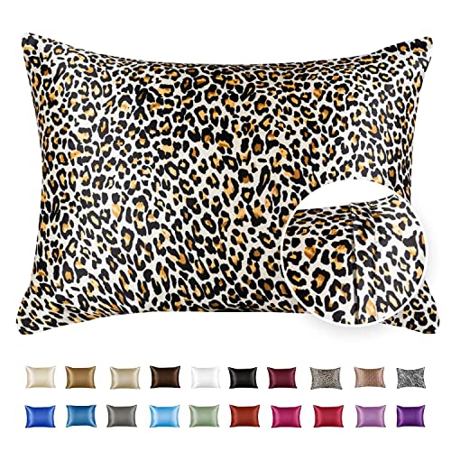 Image of BLISSFORD Luxury Satin Pillowcase with Zipper, King (1-Pack) Size, Jaguar Print (Silky Satin Pillow Case for Hair)
