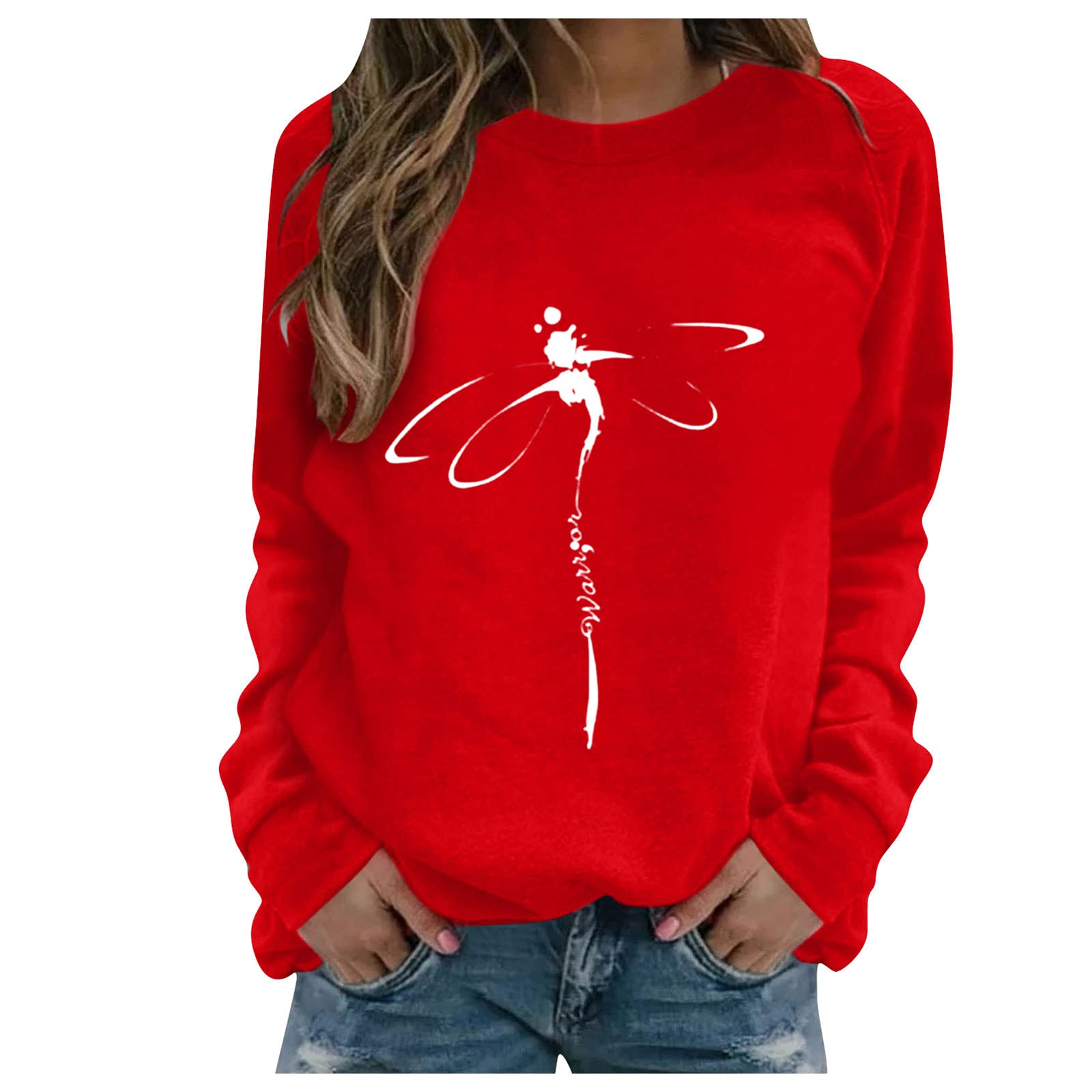 Women's sweatshirt long sleeve print pullover autumn winter blouse tops casual women's hoodie sport fashion pullover teenager long sleeve outerwear tops blouse