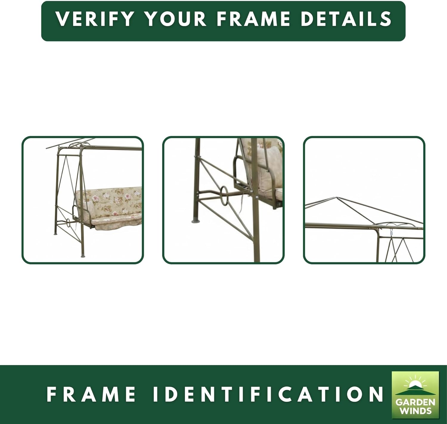 Garden Winds Reinforced RipLock 350 Replacement Canopy Top Cover Compatible with Courtyard Creations Swing Models RUS472W-2007, RUS473S - Beige