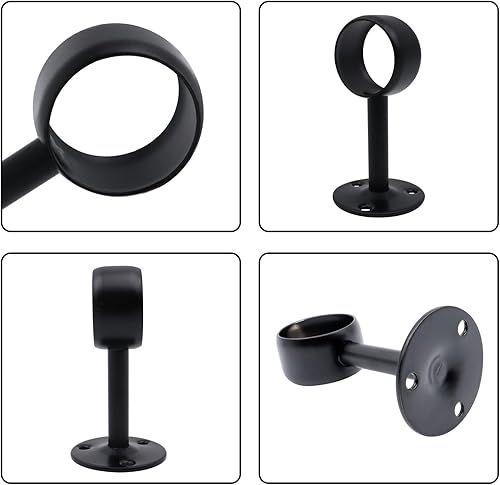 Miniatura 3 de Shonmogar Soporte de barra de cortina de techo, paquete de 6 soportes individuales de barra de cortina de metal, gancho para barra de cortina de 1