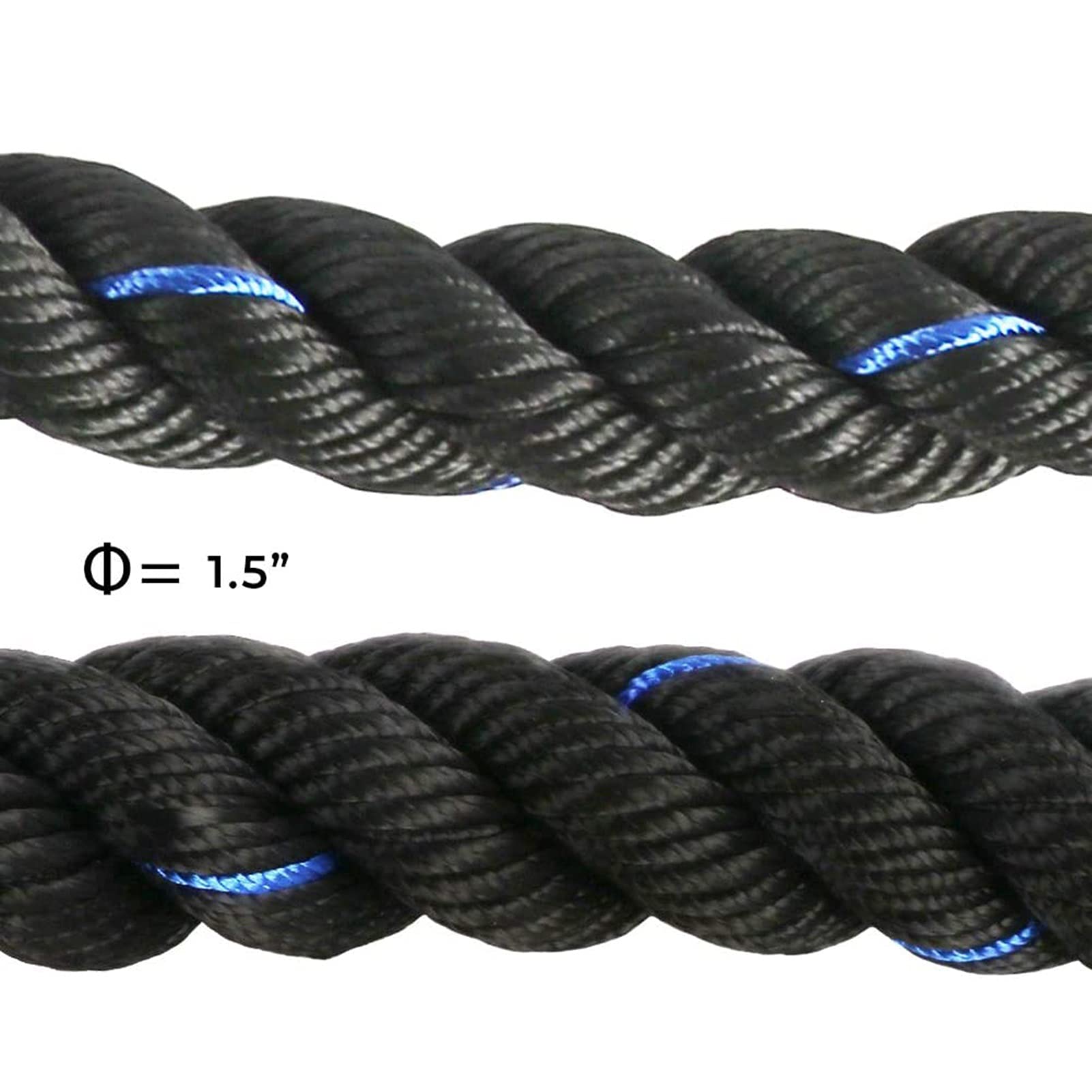 Verdrehtes Battle Rope, Trainingsseil Schwer, Gewichtetes Übungsseil, Krafttrainingsseil, Fitnessseil für Kämpfe, Workouts, Klettern, Fitnessstudio (Size : 15m)