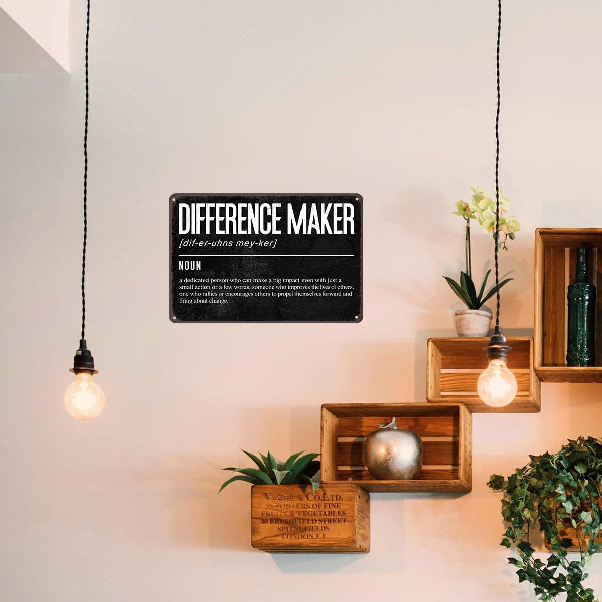 Difference Maker Metal Sign – Inspirational Office Wall Decor, Motivational Quote Tin Sign for Manager, Teacher, Coach, Leader, Home Office Decorations, 8x12 Inch - Image 4