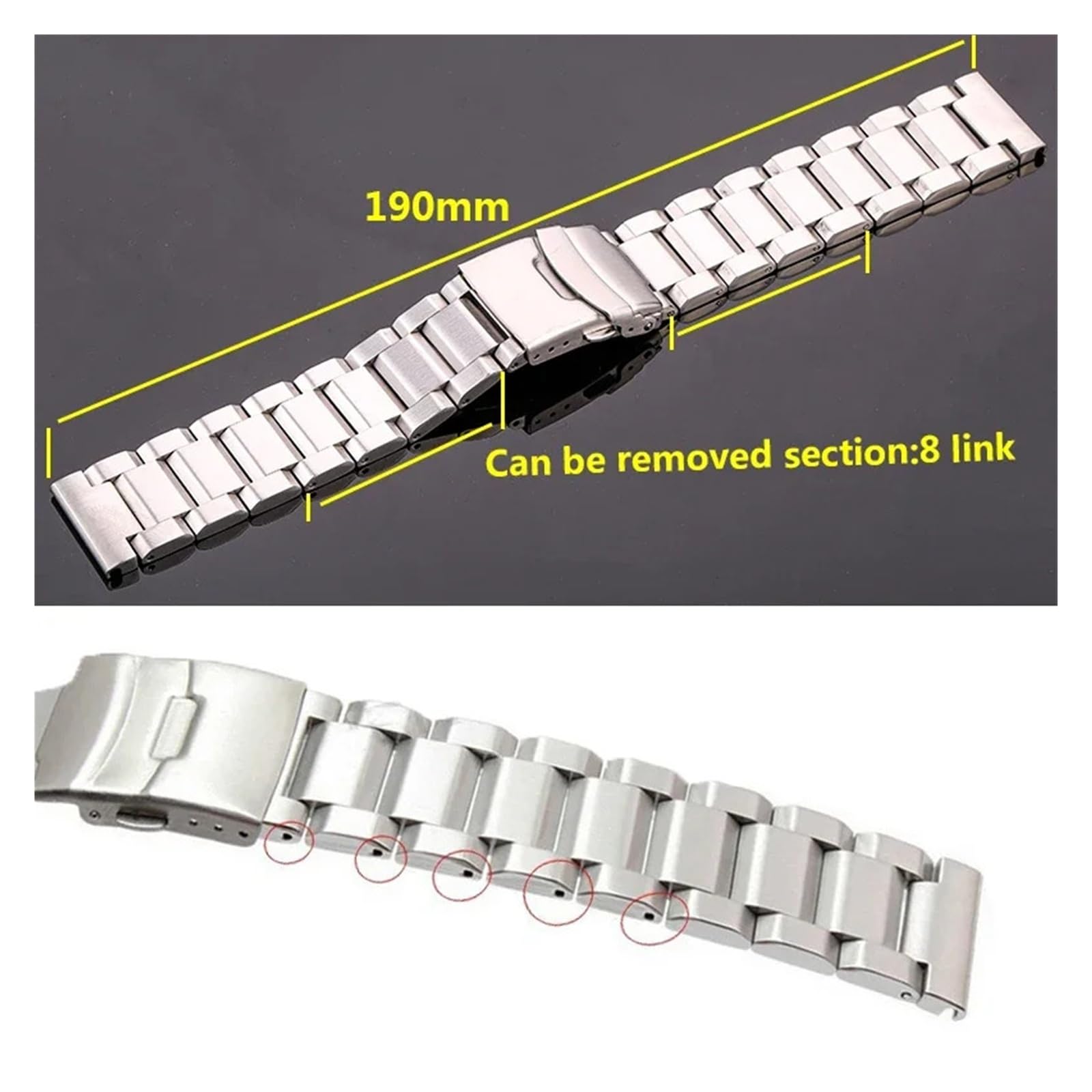 Générique NASUNJIA Bracelet De Montre En Acier Inoxydable Massif, Bleu, Noir Et Or, Compatible Avec Les Bracelets De 18 Mm, 20 Mm, 22 Mm Et 24 Mm