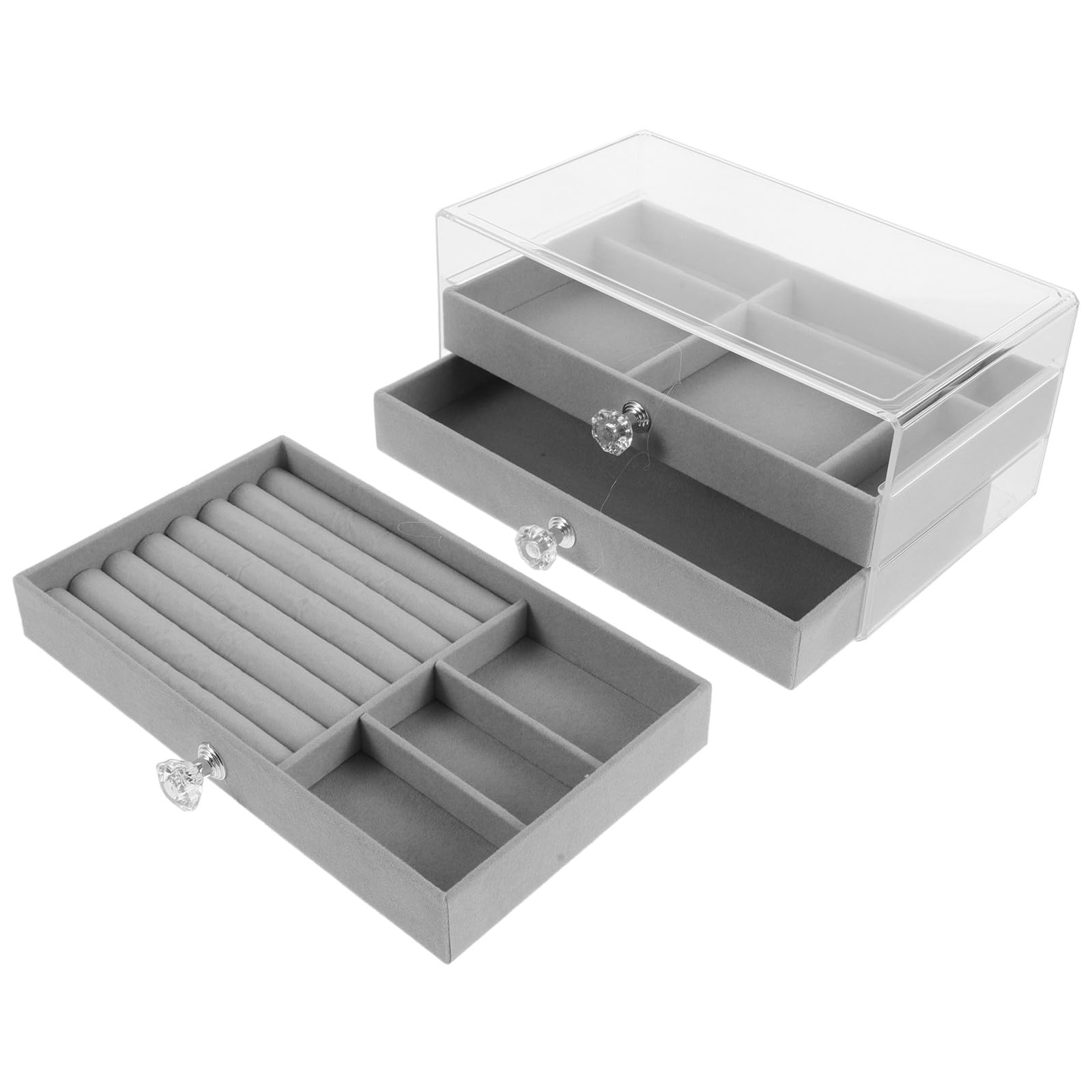 Organizer da Pulire Scomparti Multipli Multistrato Facile per in Plastico con Struttura Versatile Viaggio per Collane e Orecchini
