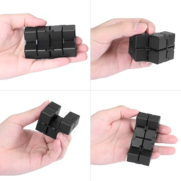 Funxim Fidget Infinity Cube Décompression Jouet Cube de l'infini, Stress de Jouet de Doigt de Fidget et soulagement d'inquiétude pour Le Personnel de Bureau, Surface de Silicone - 3