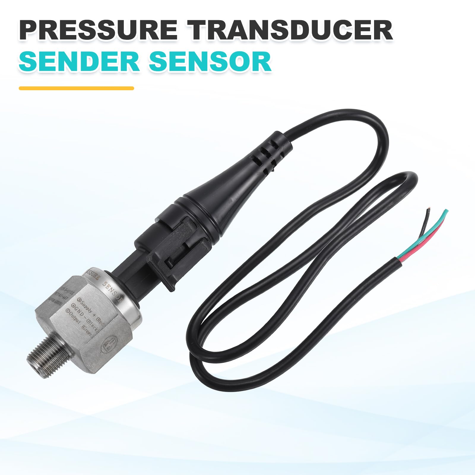 QUARKZMAN Sensore Di Pressione Trasmettitore Con Connettore, Filetto 1/8" NPT 1000 PSI Trasmettitore Di Pressione In Acciaio Inox Per Olio Carburante Acquia Aria